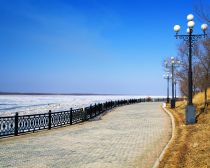 Voyage russie, transsibérien, Khabarovsk - Quai le long du fleuve Amour