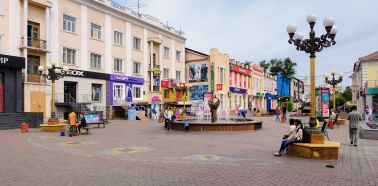 Voyage russie, bouriatie, Oulan Oude - Rue centrale piétonne